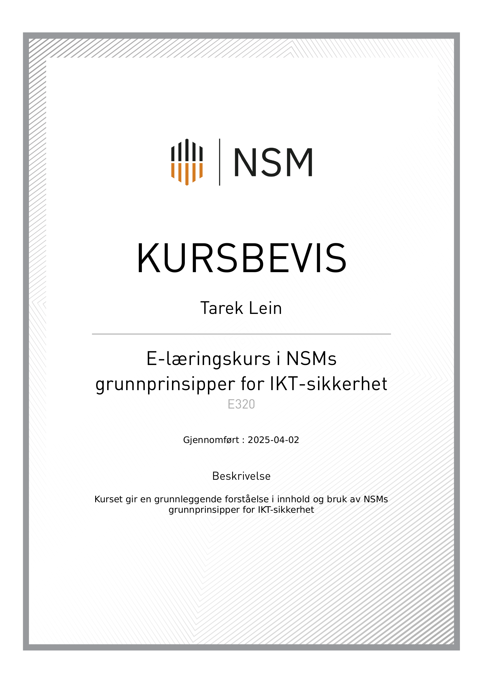 NSM Grunnprinsipper for IKT-sikkerhet