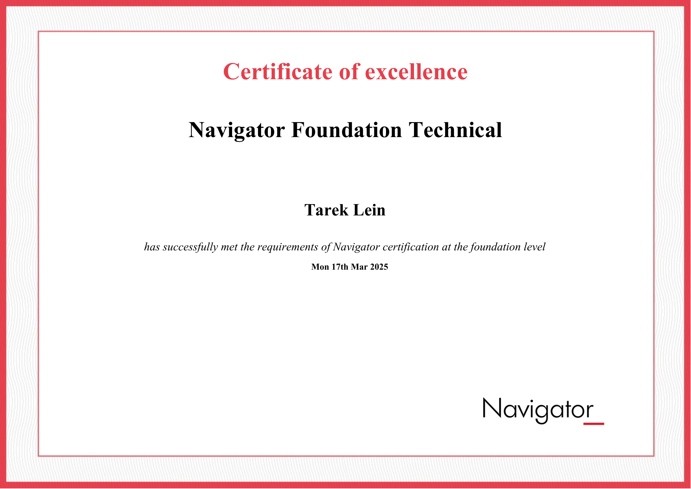 Navigator Foundation Technical
